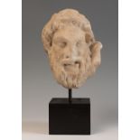 Head of Silenus. Roman, 2nd century BC.Marble.Good state of preservation.Provenance: private