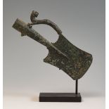 End of the rudder of the goddess Fortuna. Rome, 1st-3rd century AD.Bronze.Provenance: private