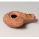 Lucerne from Egypt. Greek culture, 3rd-2nd century BC.Terracotta.Provenance: private collection,