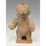 Shaman-Jaguar figure, Ecuador, Jama Coaque, 500 BC-AD 500.Terracotta.It shows slight damage caused