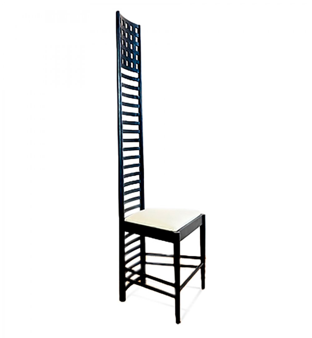 CHARLES RENNIE MACKINTOSH (Scotland, 1868 - 1928) for ALIVAR.Chair "292 Hill House".Black stained - Image 4 of 8