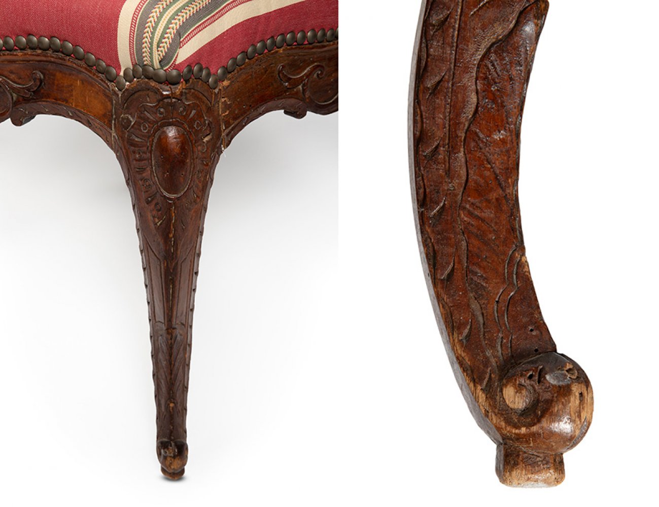 Pair of Louis XV armchairs. France, ca. 1750.Walnut wood.Measurements: 90 x 53 x 64 cm.Pair of Louis - Image 4 of 7