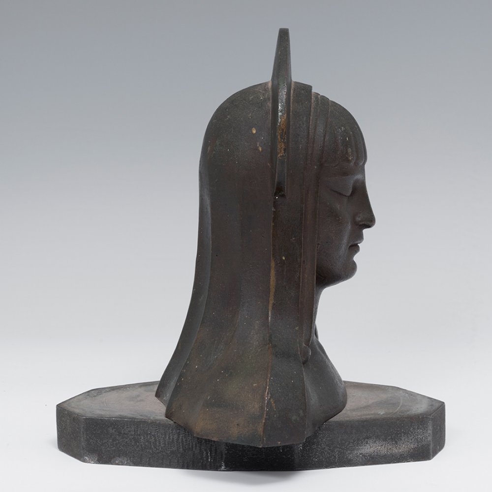 ROLANDO MOTRO MARCHETTI (Cuba, 1888-1944)."Bust of the Virgin.Bronze.Signed on the back of the - Image 4 of 5