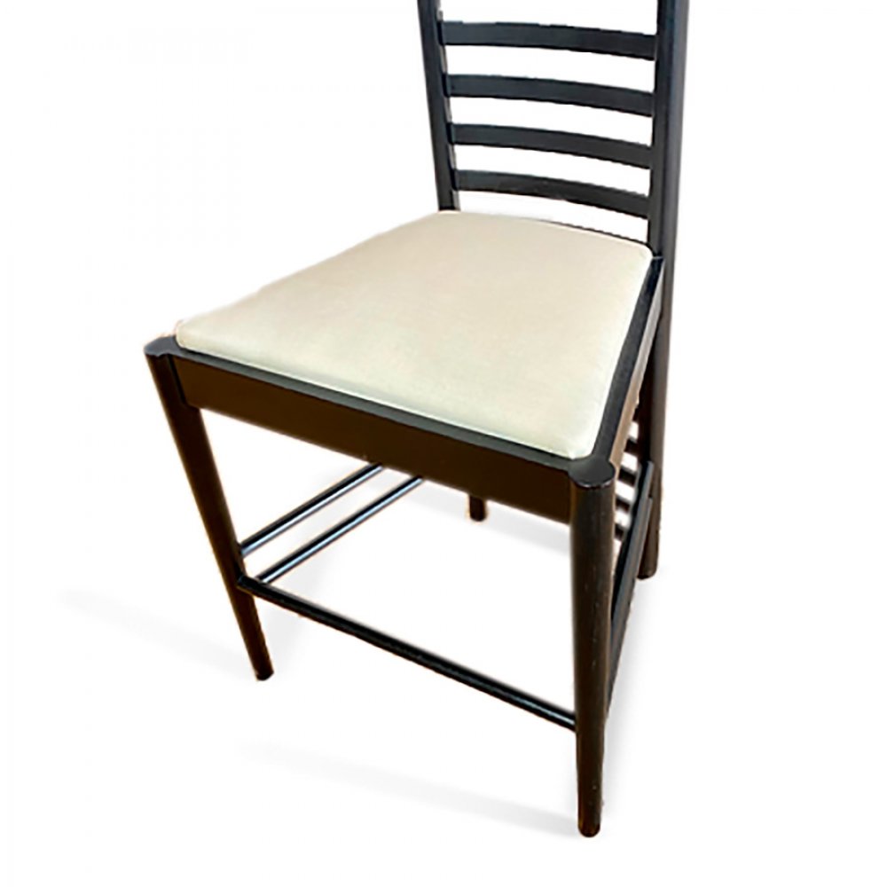 CHARLES RENNIE MACKINTOSH (Scotland, 1868 - 1928) for ALIVAR.Chair "292 Hill House".Black stained - Image 6 of 8