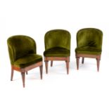 Set of three armchairs shoehorns, late nineteenth century-pps.s.XX.Mahogany.Upholstered.