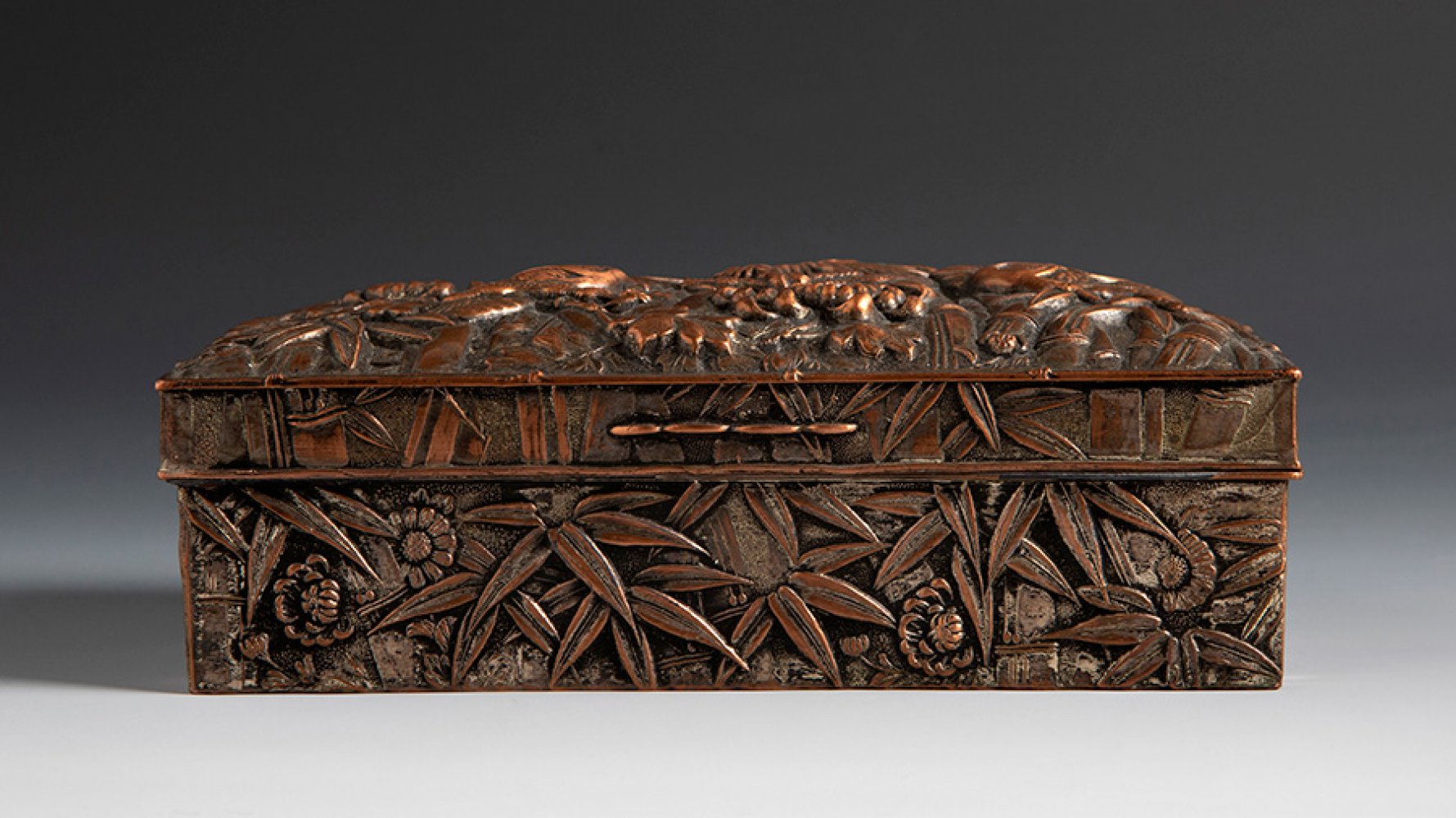YAMATO-GUMI (active in Japan 1899-1960).Art Deco jewellery box, ca.1940.Manufacture in copper-plated - Image 5 of 6