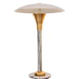 Table lamp, France, 1970s.Producer Drummond.Chromed metal and brass.The piece will be available