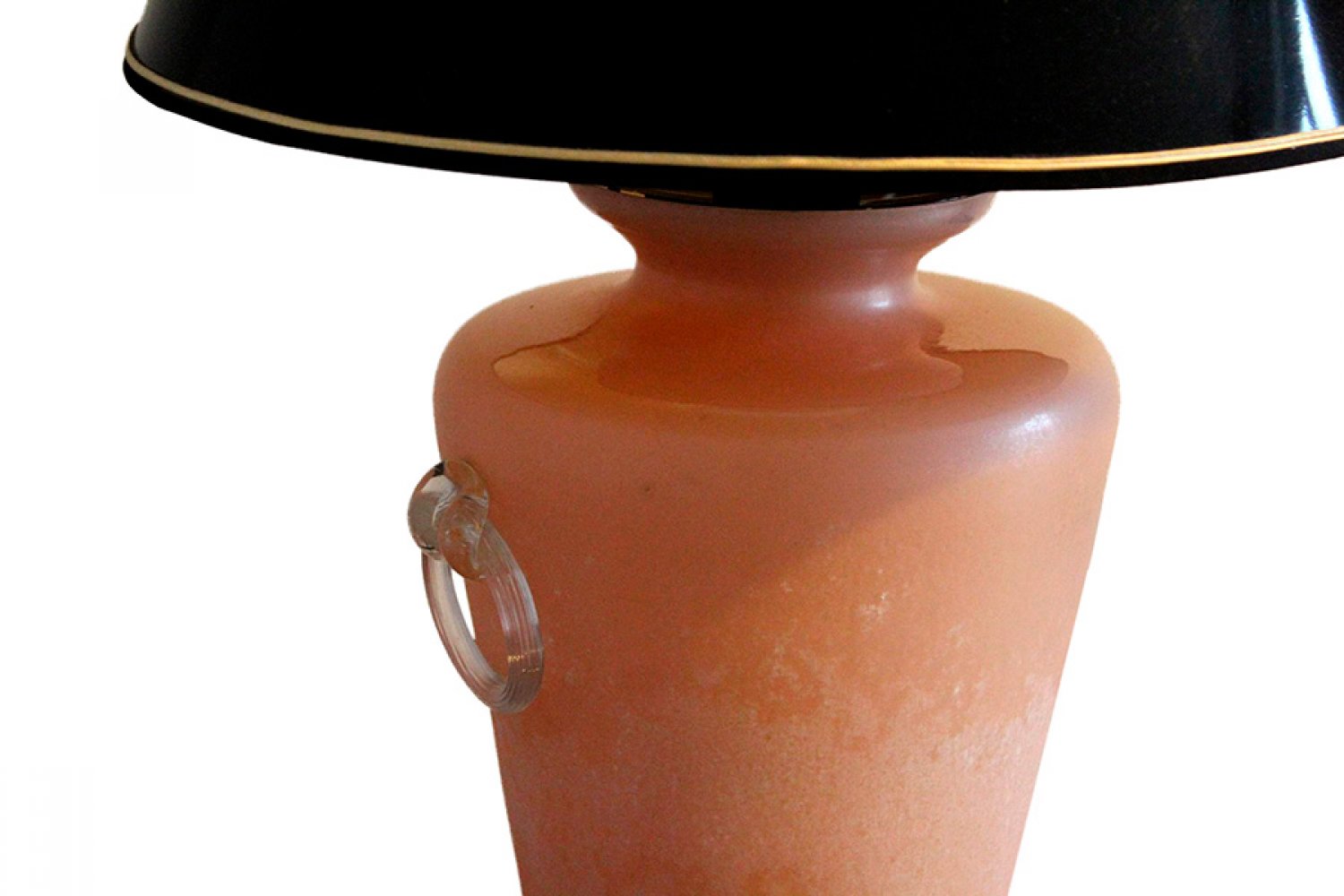 Table lamp, Italian manufacture, 1950s.Pink murano glass.The piece will be available approximately - Image 2 of 5