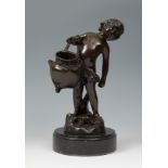 AUGUSTE MOREAU (France, 1834 - 1917)."Boy with a Pitcher".Bronze.Signed.Size: 24 cm (height); 4