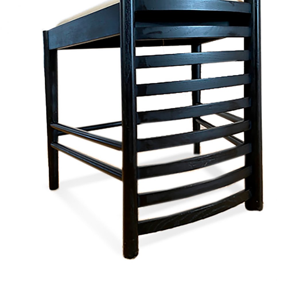 CHARLES RENNIE MACKINTOSH (Scotland, 1868 - 1928) for ALIVAR.Chair "292 Hill House".Black stained - Image 8 of 8
