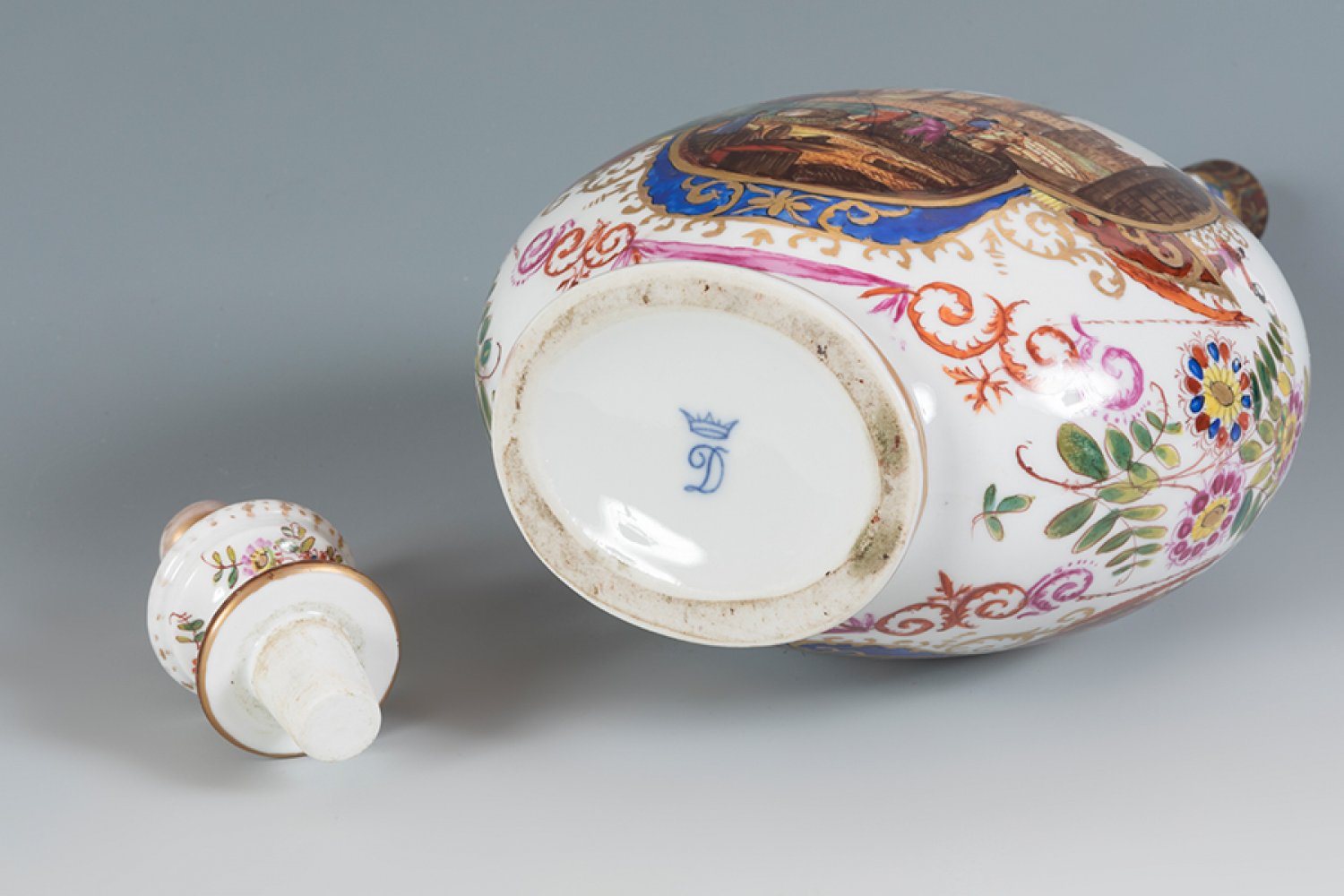 German bottle, mid-19th century.Enamelled porcelain.With stamp on the base manufactured by Helena - Image 2 of 3