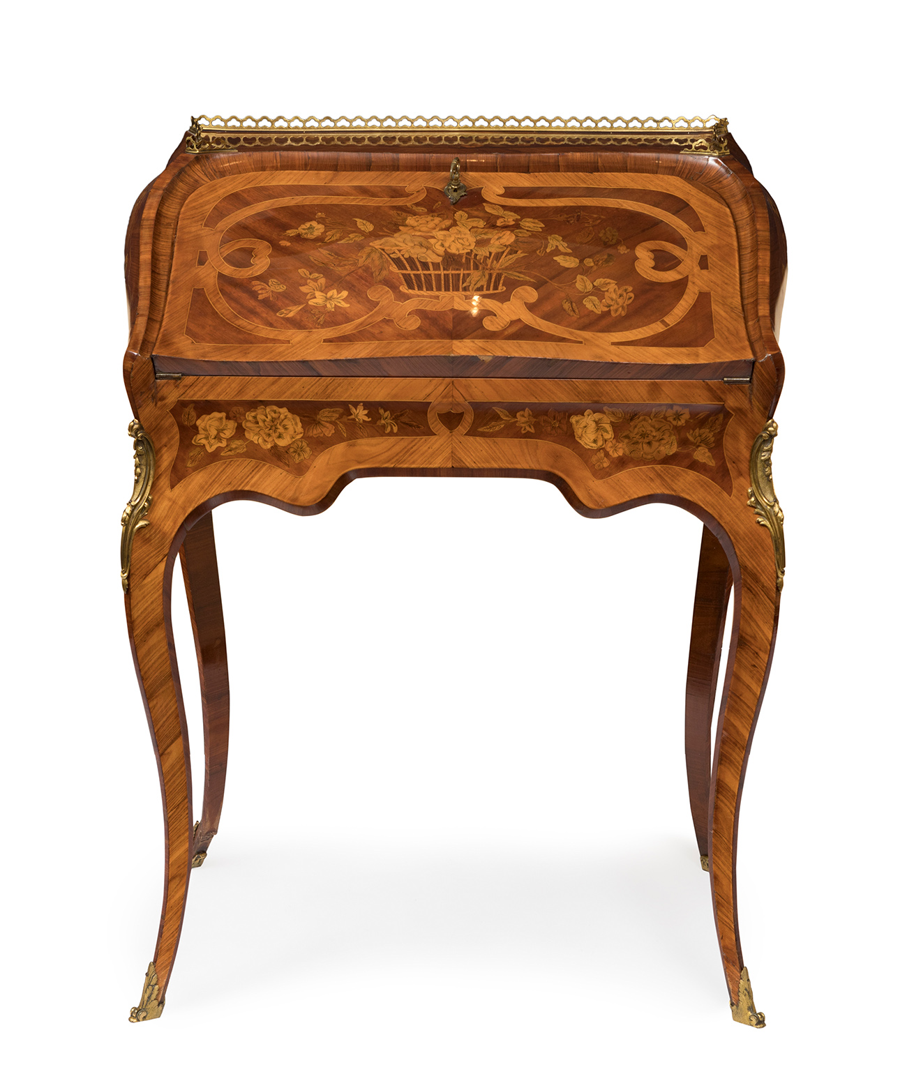 Louis XV style bureau. France, 19th century.Marquetry.Presents an interior tear.Measurements: 89 x - Image 4 of 5