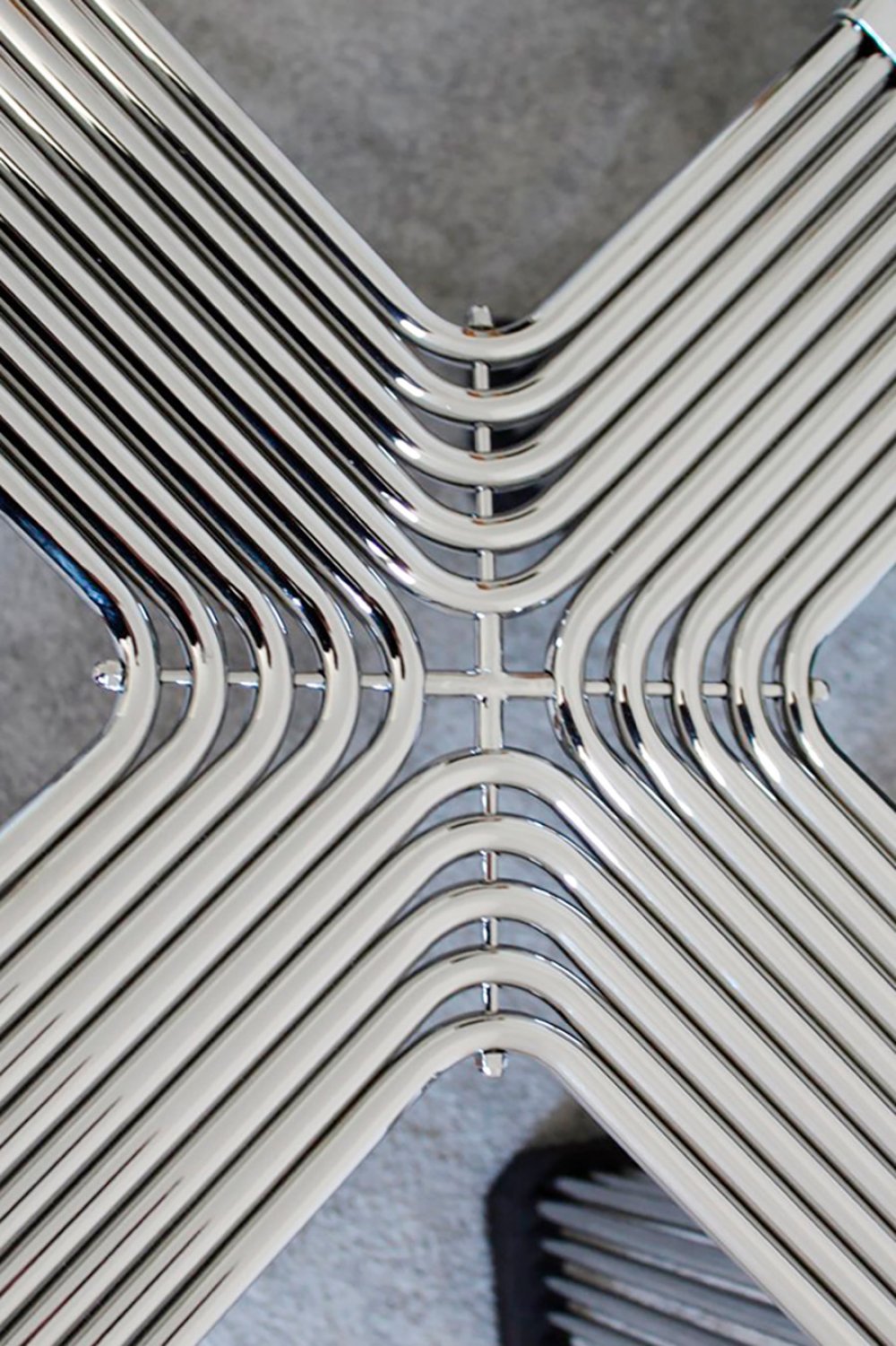 Coffee or living room table, Italian manufacture, 1970s.Chromed metal structure and smoked glass.The - Image 3 of 5