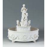 French school, second half of the 19th century.Biscuit porcelain.Size: 35 x 30 x 30 cm.Biscuit
