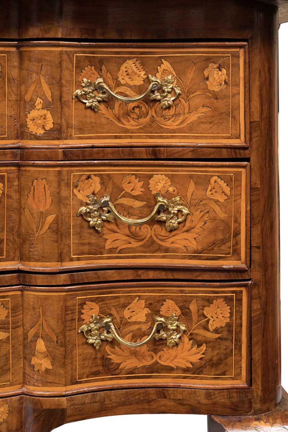 Dutch chest of drawers, 18th century.With marquetry.Bronze handles.Measurements: 80 x 87 x 58 cm. - Image 7 of 7