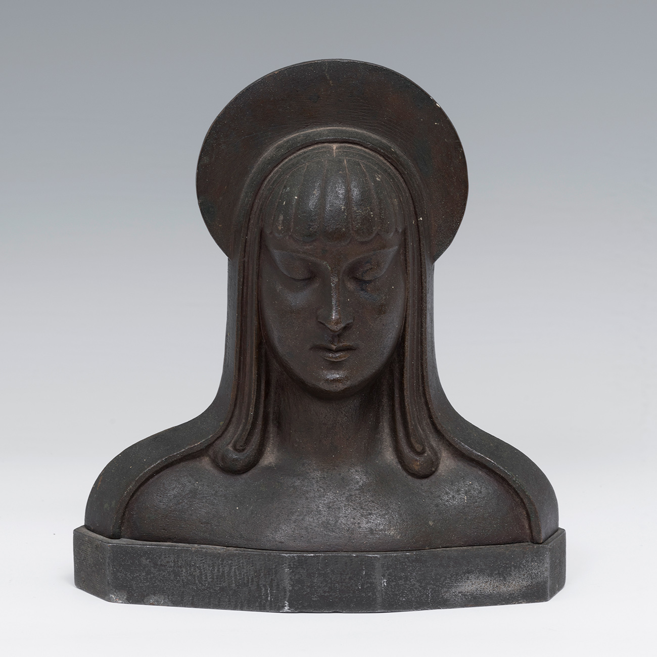 ROLANDO MOTRO MARCHETTI (Cuba, 1888-1944)."Bust of the Virgin.Bronze.Signed on the back of the
