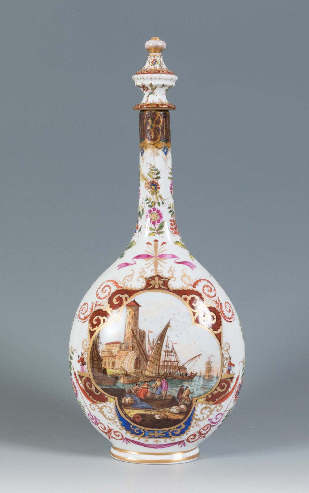 German bottle, mid-19th century.Enamelled porcelain.With stamp on the base manufactured by Helena - Image 3 of 3