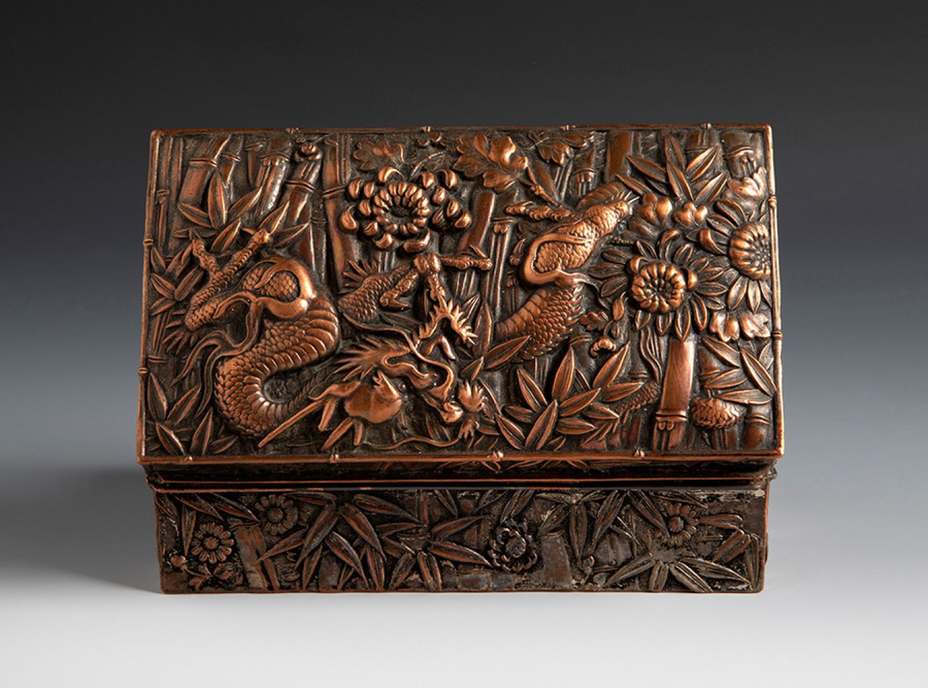 YAMATO-GUMI (active in Japan 1899-1960).Art Deco jewellery box, ca.1940.Manufacture in copper-plated - Image 6 of 6