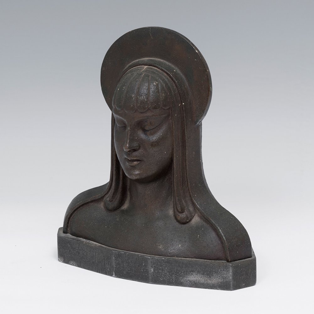 ROLANDO MOTRO MARCHETTI (Cuba, 1888-1944)."Bust of the Virgin.Bronze.Signed on the back of the - Image 5 of 5
