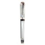 MONTEGRAPPA FOUNTAIN PEN, LIMITED EDITION "MUHAMMAD ALI".Barrel in resin and sterling silver.