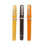 OMAS PARAGON FOUNTAIN PENS FASHION COLLECTION.Yellow, orange and black resin barrel.Bicolour 18