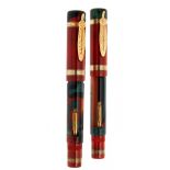 DELTA "NATIVE AMERICANS" FOUNTAIN PEN.Resin barrel.Nib in 18 Kts gold, tip M.Limited edition.No