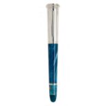 MONTEGRAPPA FOUNTAIN PEN, CLASSICAL GREECE LIMITED EDITION.Barrel in blue resin and sterling