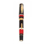 DELTA "MAORI" FOUNTAIN PEN.Resin barrel.18 Kts gold nib, M tip.Limited edition.No box.