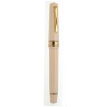 OMAS BIBLIOTHEQUE NATIONALE FOUNTAIN PEN.Ivory coloured vegetable resin barrel with yellow gold