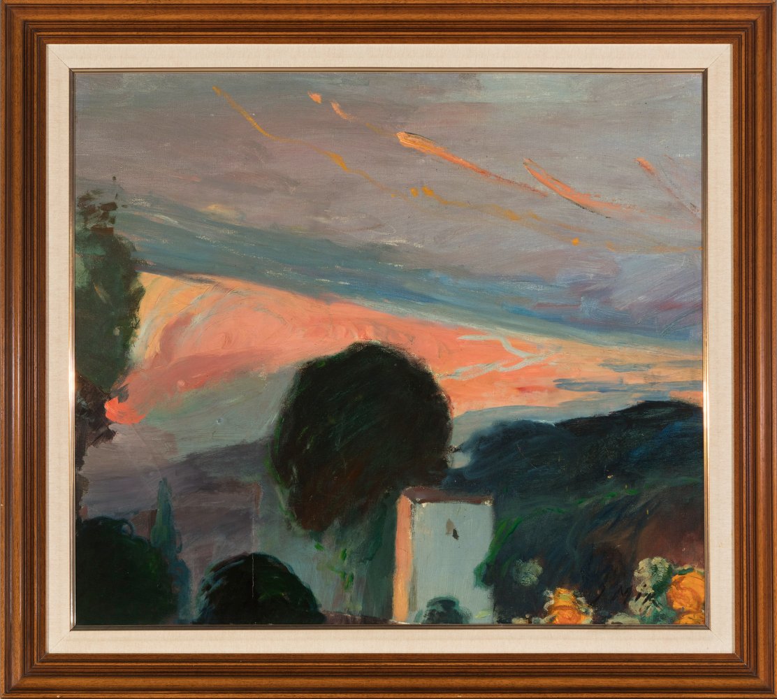 JOAQUIM MIR TRINXET (Barcelona, 1873 - 1940)."Sunset".Oil on canvas.Relined.Signed in the lower - Image 4 of 5