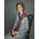 PEDRO BUENO VILLAREJO (Villa del Rio, Cordoba, 1910 - Madrid, 1993).Portrait of a lady.Oil on