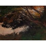 RAFFAELE TAFURI (Italy, 1857 - 1929)."Landscape.Oil on canvas.Signed in the lower right corner.It