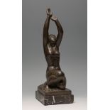 PERE JOU FRANCISCO (Barcelona 1891 - Sitges, 1964)."Prou", 1939.Bronze sculpture on marble base.