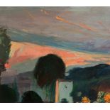 JOAQUIM MIR TRINXET (Barcelona, 1873 - 1940)."Sunset".Oil on canvas.Relined.Signed in the lower