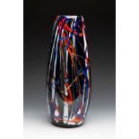 Vase. MURANO. Venice, second half of the 20th century.Blown glass, polychrome decoration with a