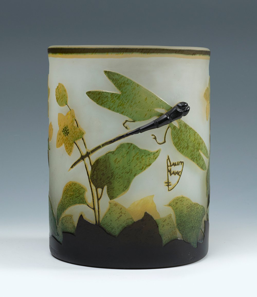 DAUM. Nancy, France, ca.1910.Large vase. Model "Dragonflies".Cameo glass.Signed "Daum Nancy, France" - Image 4 of 5