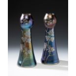 Pair of Jugendstil LOETZ vases; Austria, ca. 1900.Iridescent blown glass.Pair of iridescent blown