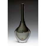 NILS LANDBERG (Sweden, 1907-1991) for ORREFORS.Soliflower vase, ca.1950-60.Clear, smoked glass.