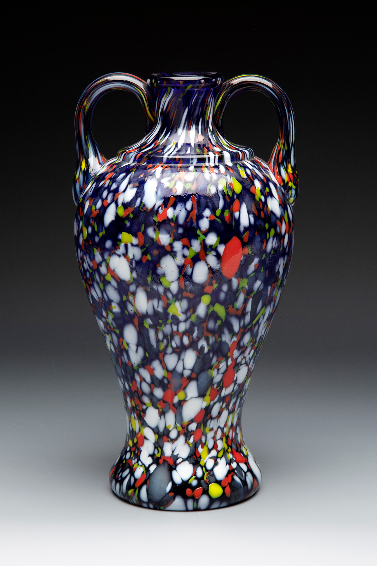 Amphora with handles. Murano, second half of the 20th century.Blown Murano glass.No signature.