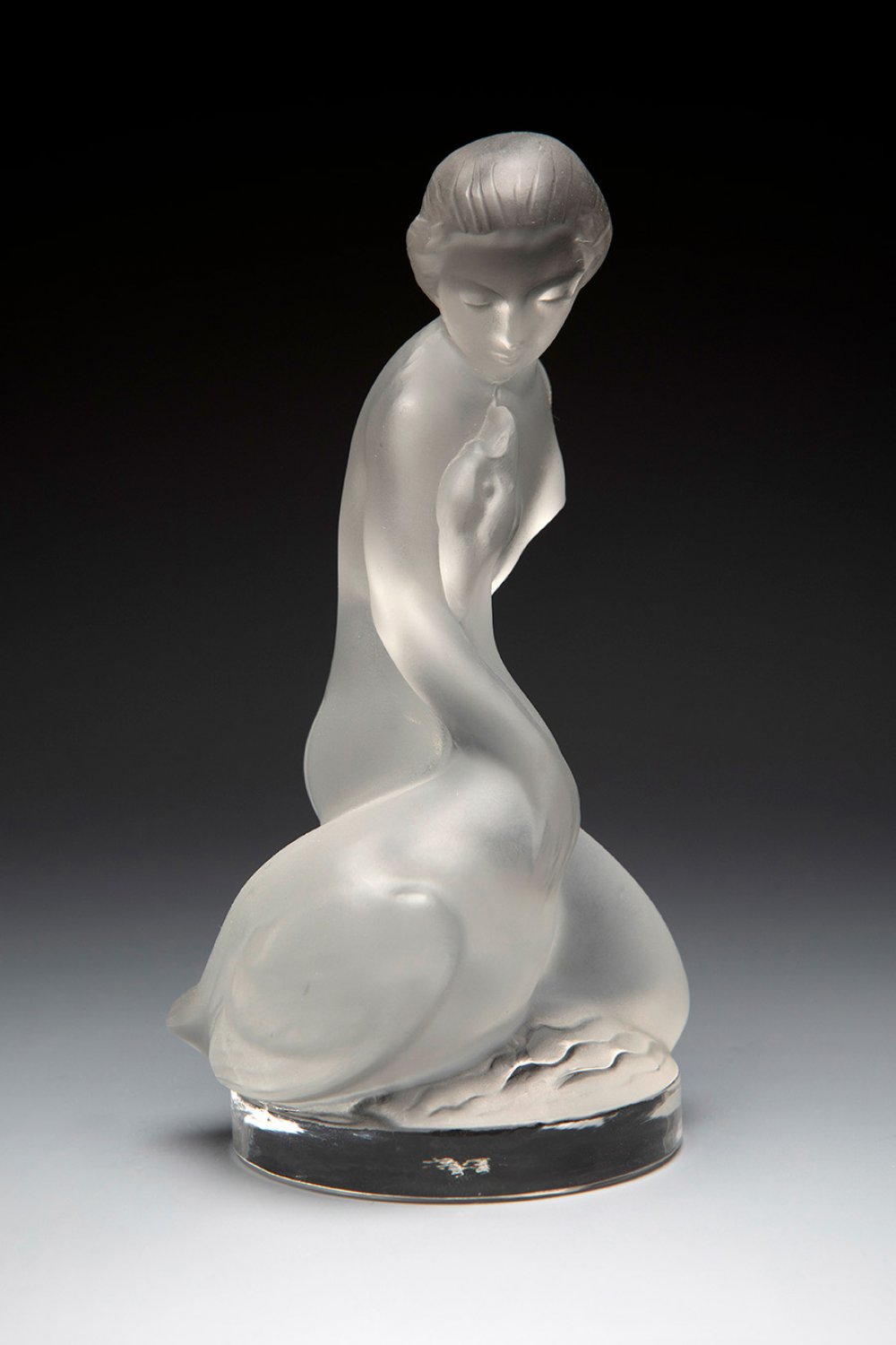 LALIQUE."Leda and the Swan. France, ca. 1960.Figure in moulded and satin-finished glass.Signed on - Image 2 of 4