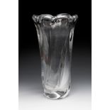 EDVIN ÖHRSTRÖM (Sweden, 1906-1994) for ORREFORS.Cascade vase, ca. 1940.Moulded glass.Signed "