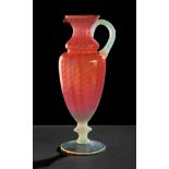 Pitcher with spout. Murano, second half of the 20th century.Blown Murano glass.Provenance: Private