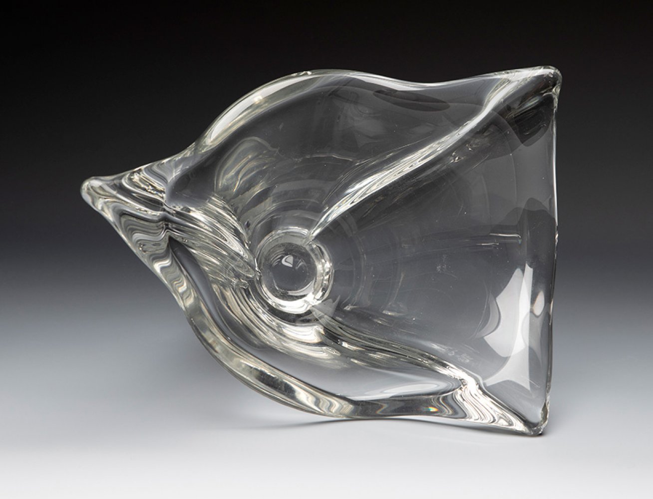 VAL SAINT LAMBERT. Belgium ca. 1950.Moulded glass vase.Signed on the reverse of the base.The mouth - Image 4 of 4