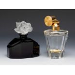 MARCEL FRANCK perfume holder and atomiser. France, 1940sGlass and gilt metal.Both pieces signed.