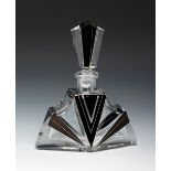 KARL PALDA. Czechoslovakia, ca. 1925.Perfumer.Moulded glass. Black enamel.Provenance: Spanish