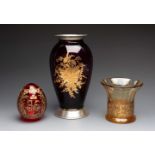 Set of three glasses; Europe, second half of the 20th century, 1980s.Glass.One of the vases has a
