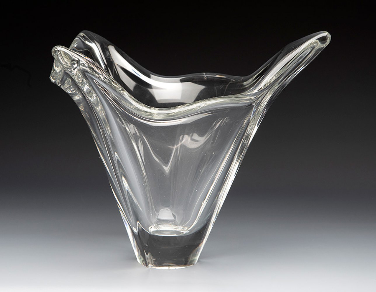 VAL SAINT LAMBERT. Belgium ca. 1950.Moulded glass vase.Signed on the reverse of the base.The mouth - Image 2 of 4