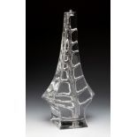 DAUM. France, ca. 1960.Lamp base "Lynx Lamp".Moulded and cut glass.Signed "Daum France" on the lower