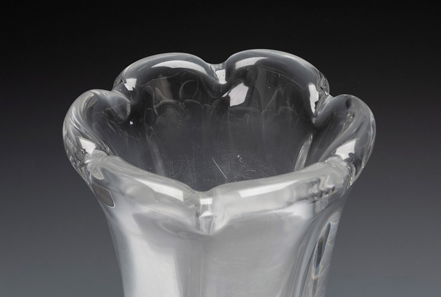 EDVIN ÖHRSTRÖM (Sweden, 1906-1994) for ORREFORS.Cascade vase, ca. 1940.Moulded glass.Signed " - Image 2 of 3