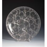 Tabletop centre. France ca. 1950.Moulded and satin-finished glass, with ornamentation in relief.